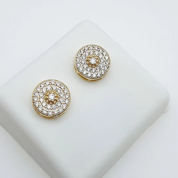 "14K Gold Plated Cubic Zircon Earrings, INUS1BR149 - Picture 2 of 9